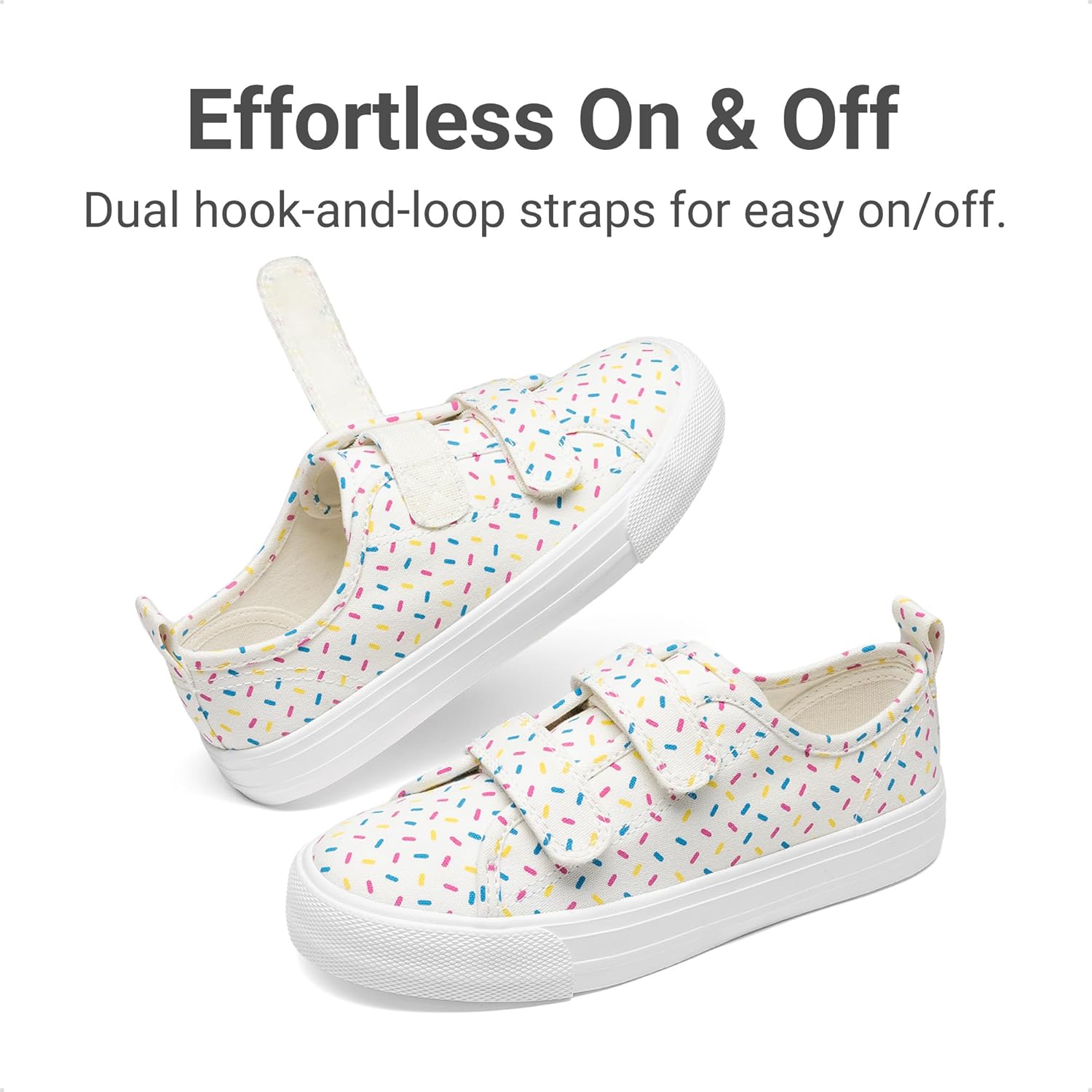 DREAM PAIRS Kid Toddler Sneakers Boys Girls Canvas with Cartoon Dual Hook and Loops for School Walking - Image 5