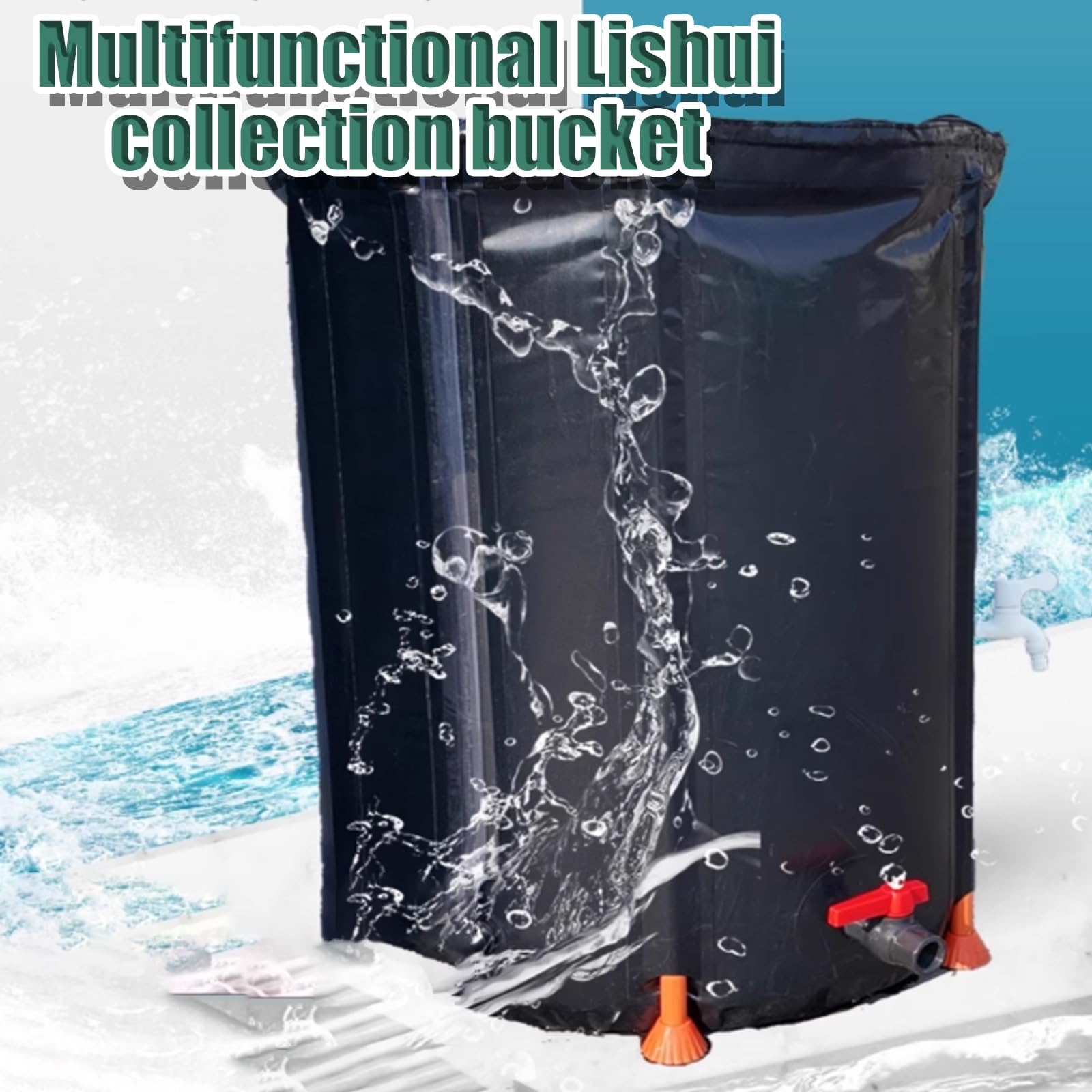 Barril portátil de 1250 l para Agua de Lluvia. Sistema eficiente de recolección de Agua de Lluvia. Almacenamiento de fluidos para riego de Jardines. Solución de recolección de Agua