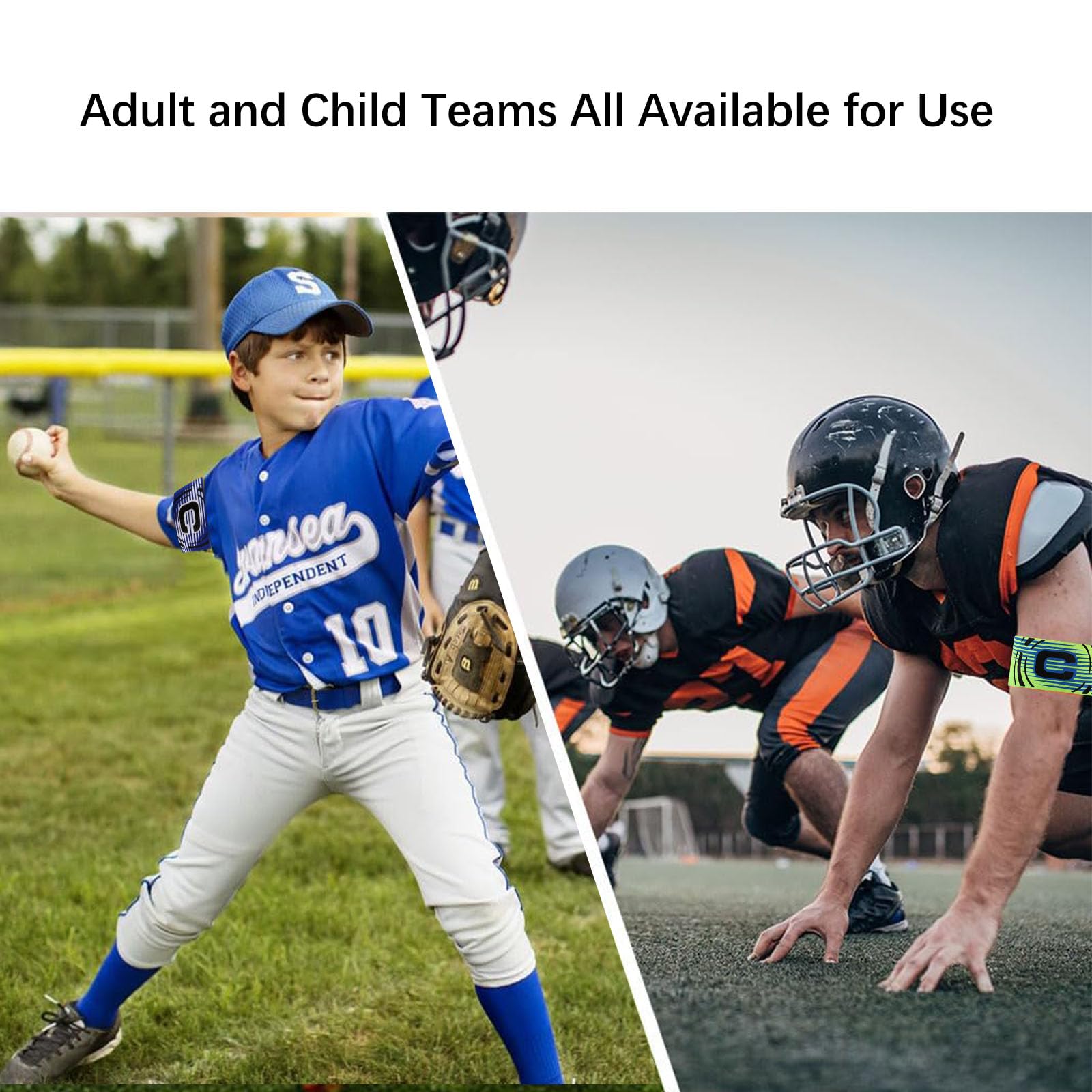 Fascia Da Braccio Capitano Calcio - Set 3 Pezzi Blu, Verde, Arancione Per Junior E Senior