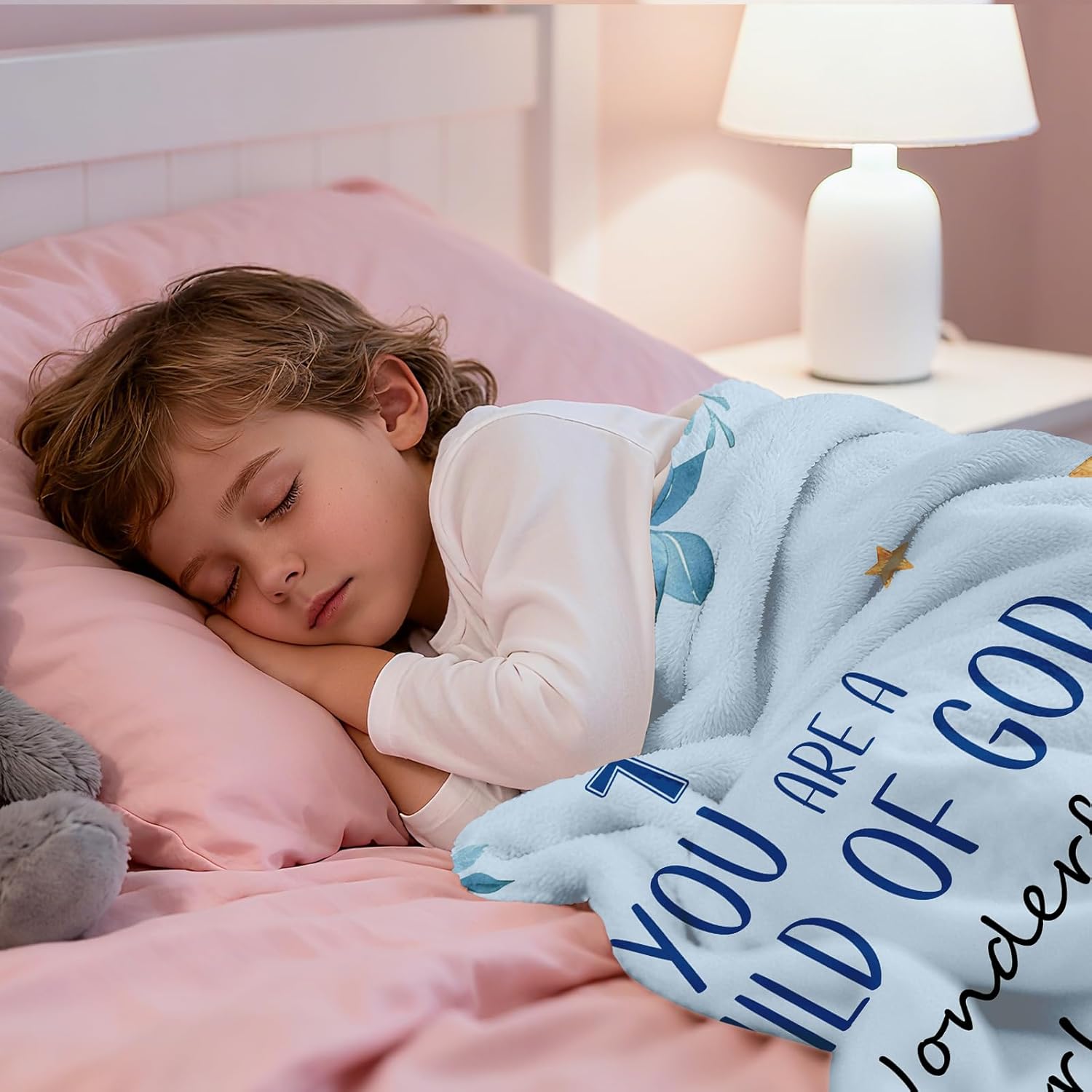 Catholic Baptism Gifts for Boys - Baptism Blanket for Boys, Christening Gifts for Boy, Christian Gift for Kids, Baptismal Gift for Boy Catholic, Christening Blanket for Kids, 50"x40" - Image 3