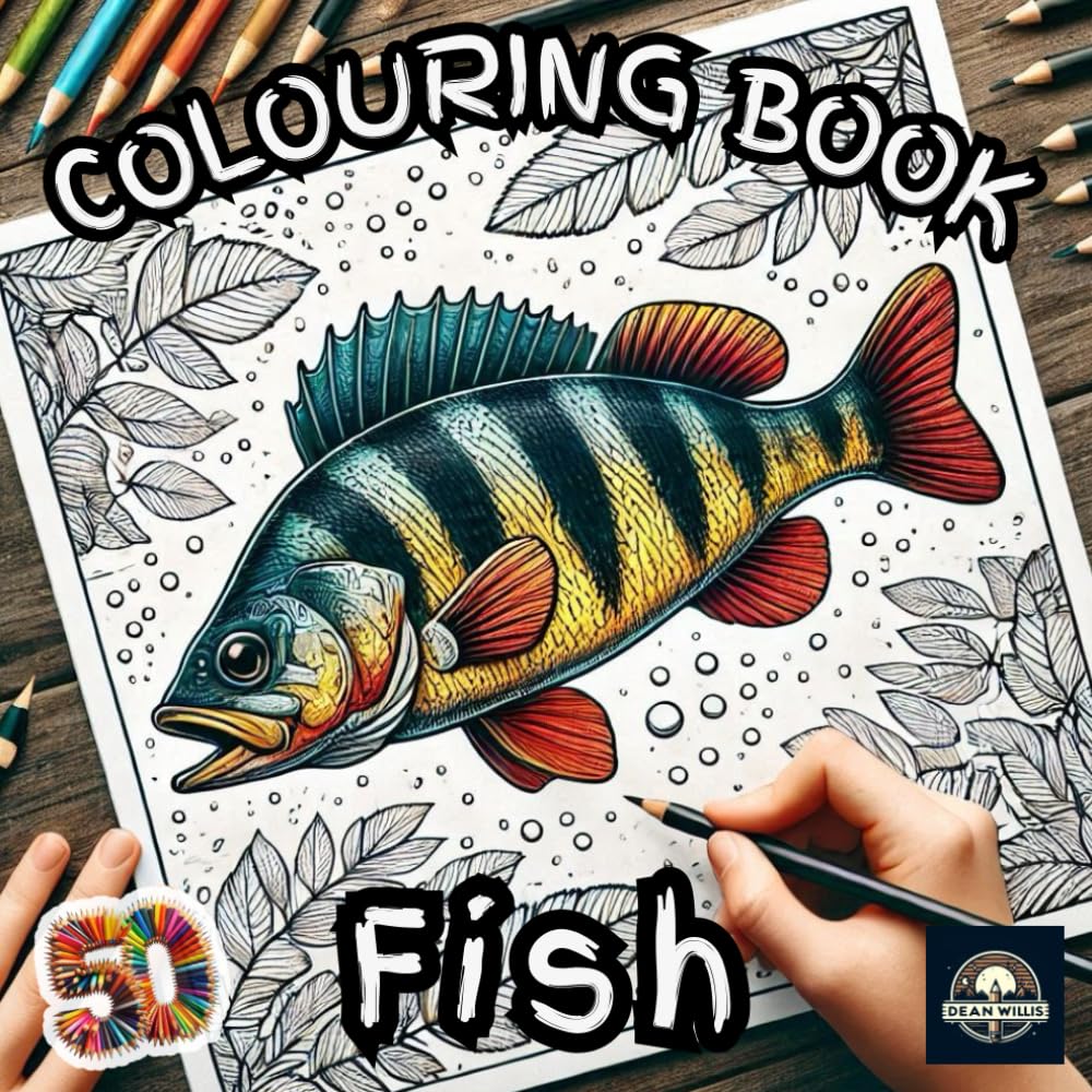 Fish Colouring Book: Dive Into 50 Freshwater Fish Scenes for Relaxing Creativity
