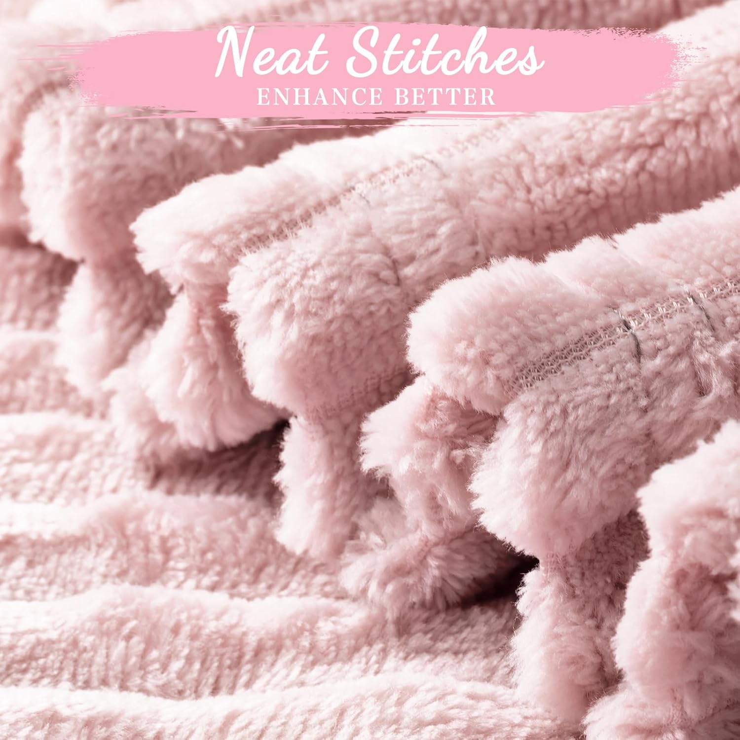 Buryeah 6 Pcs Flannel Throw Blanket Bulk 50 x 60 in Sleepover Blanket Outdoor Wedding Throw Lightweight, Oeko-tex Standard 100 Certified for Sofa Homeless Gifts (Light Pink) - Image 3