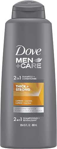 Dove Men+Care Fortifying 2 in 1 Shampoo and Conditioner for a Deep Clean and Fortified Hair Thick and Strong with Caffeine Strengthens and Nourishes Thinning Hair, Gray, 20.4 Fl Oz