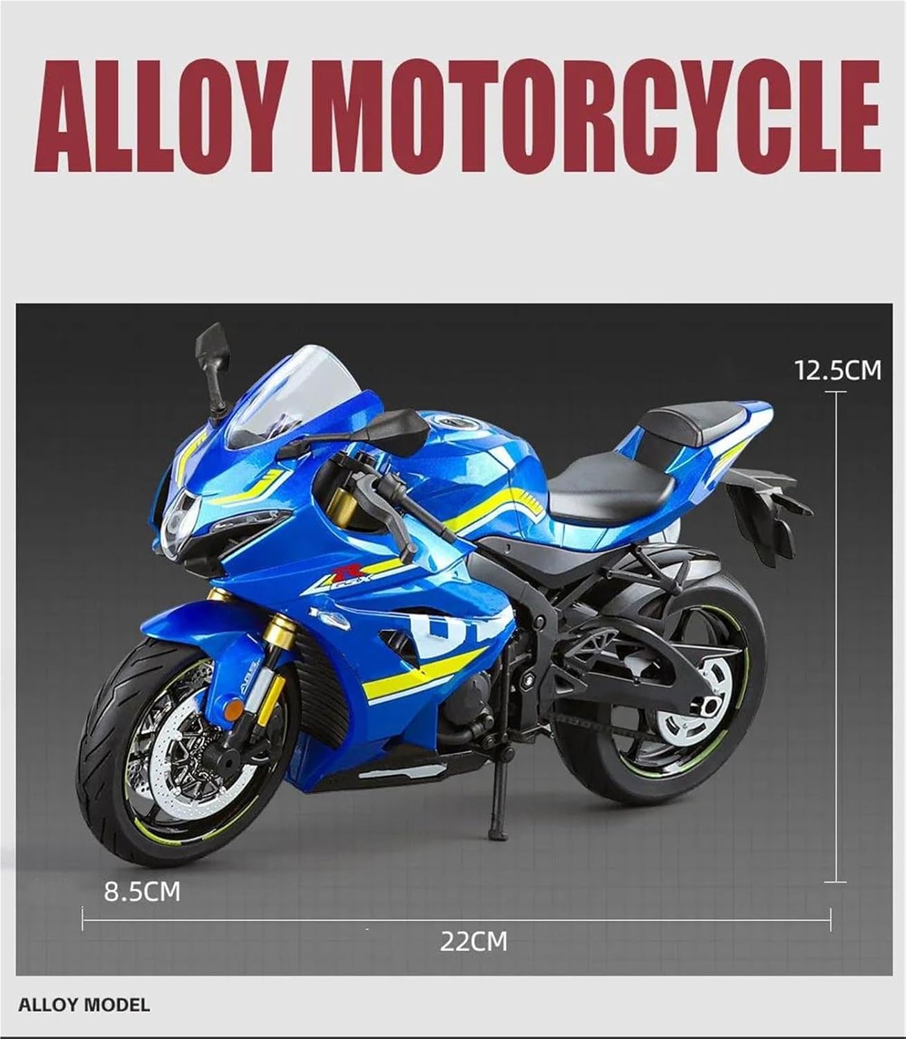 Collection 1/9 Motorcycle Model Diecasts Portable Racing Finger Motobike Simulation Collection Toys for Suzuki GSX-1000R GSX1000R GSX 1000R(Blue)