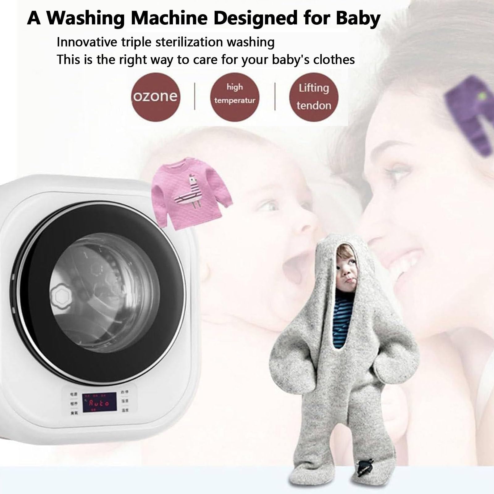 Lavatrice E Asciugatrice Da 3 Kg,Piccola Lavatrice Per Uso Domestico