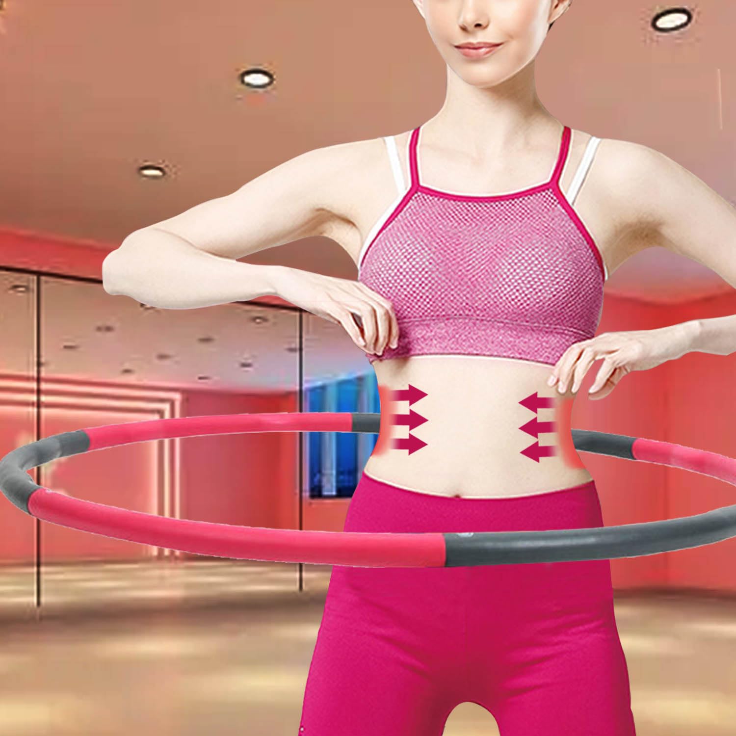 Hoelahoep voor volwassenen, 1,1 kg, 93 cm, fitnessband met
