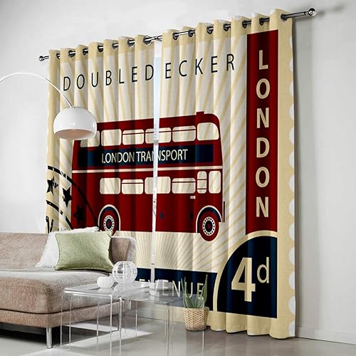 Miniatura 3 de FortuneHouse Blackout Curtains Thermal Insulated Modern Antique Style Stamp Solid Pattern Metal Grommet Elegant Room Drapes Window Curtain for