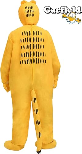 Vista 5 de Disfraz de Garfield para adultos, disfraz de gato mascota de Halloween, disfraz clásico de gato de dibujos animados para fiestas y disfraces