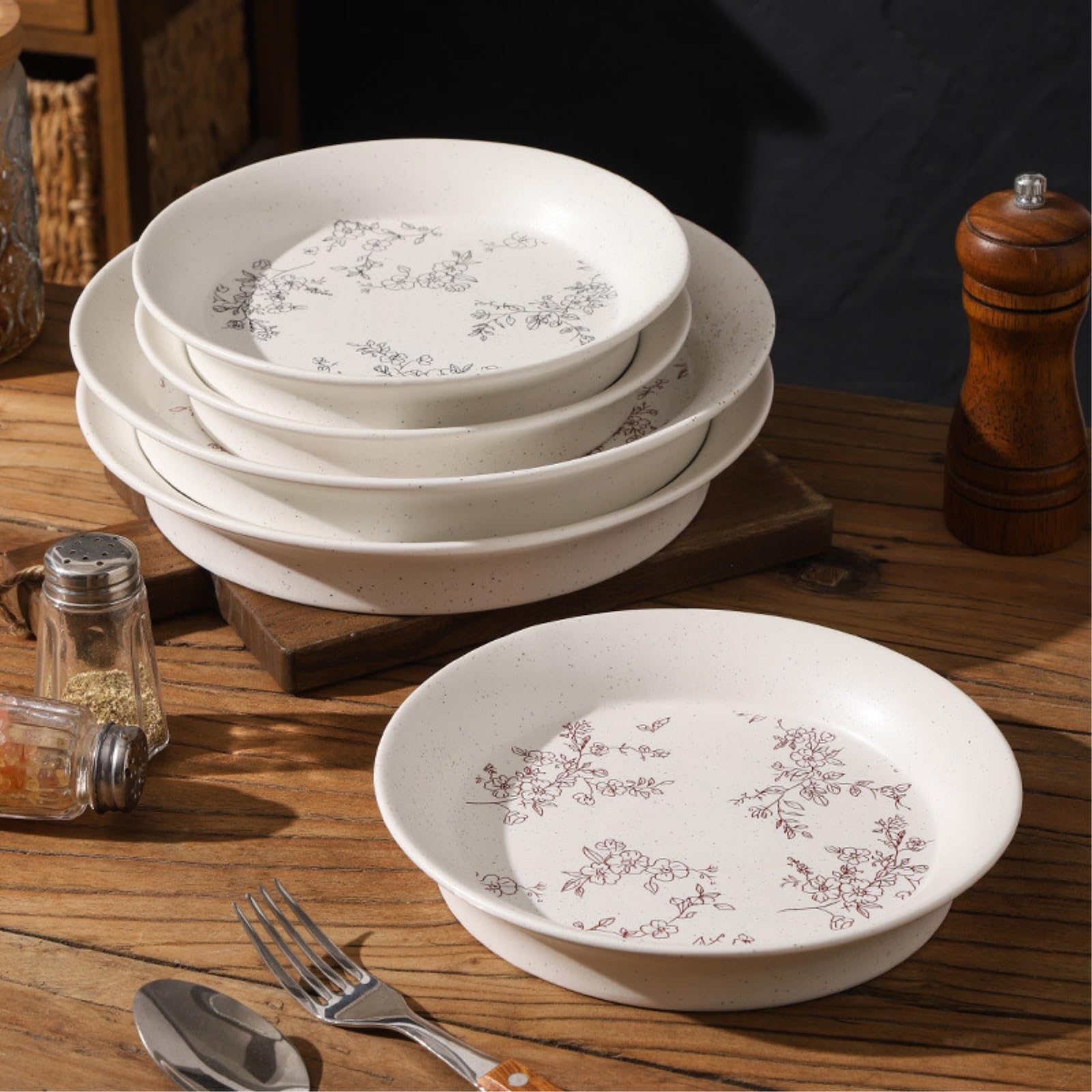 Piatto fondo in ceramica fiore semplice