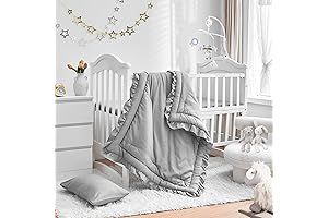 Chic Gray 3Pcs Crib Bedding Set: A Haven for Your Little One