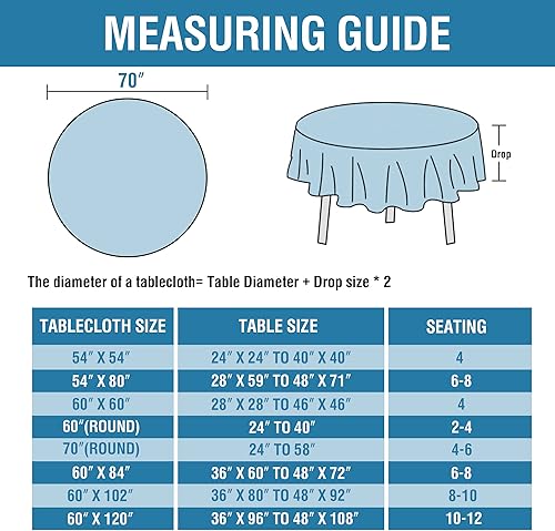 Miniatura 6 de Manteles de lino texturizados redondos de 70 pulgadas, impermeables, de primera calidad, de lino sólido, a prueba de derrames, cubierta de aspecto