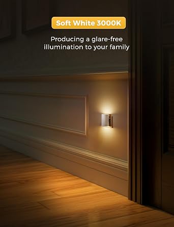 LOHAS-LED Night Light Plug in Wall, Dusk to Dawn Sensor, 2 Pack | 1W Dimmable LED Nightlights, 0-100LM Slide Dimmer, 3000K Warm White, White Half-Round Design for Bedroom, Hallway and Stairs [Energy Class B]