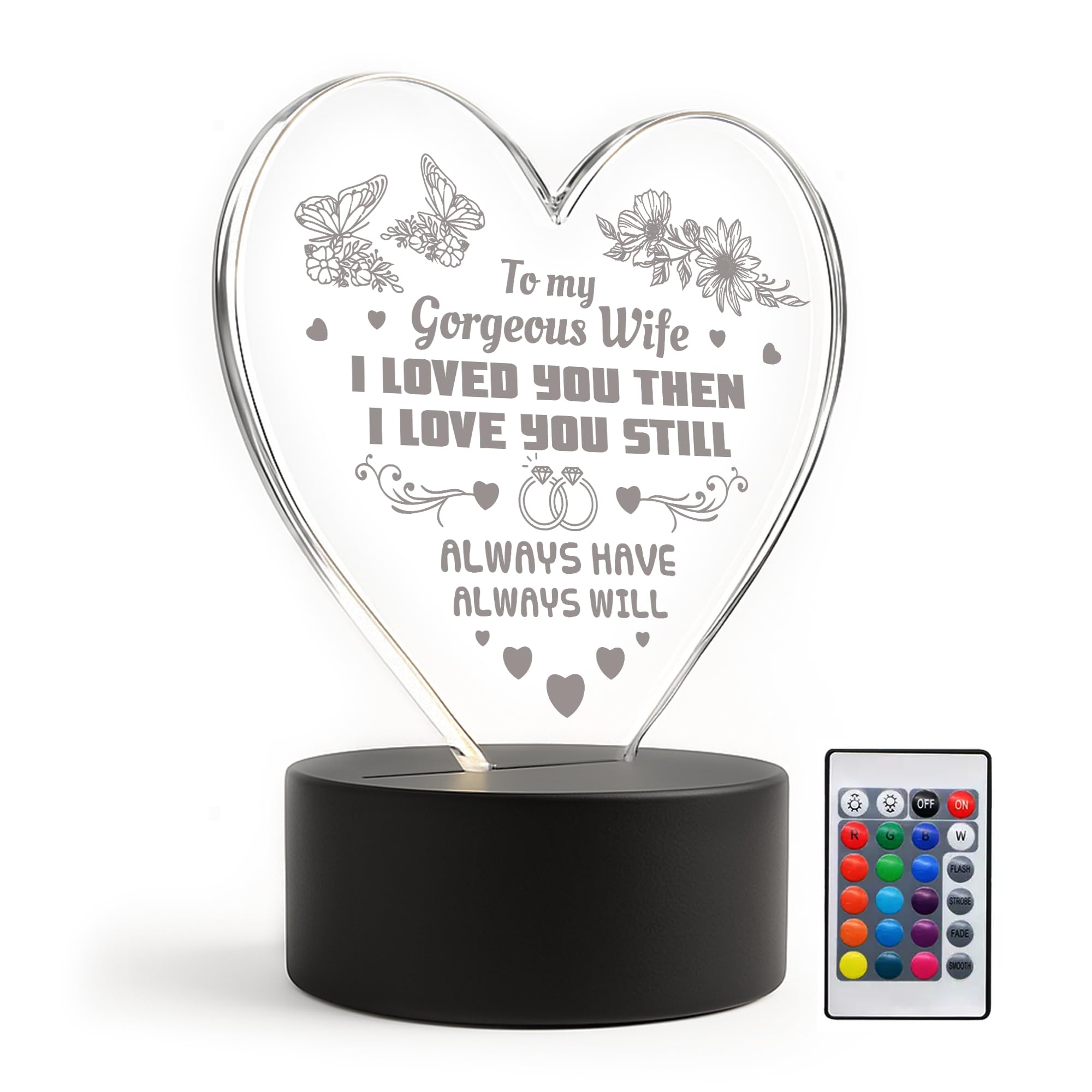 RED OCEAN Loved You Then My Gorgeous Wife Anniversary Birthday Valentines Day Gift for Her Cute Romantic Love Gift