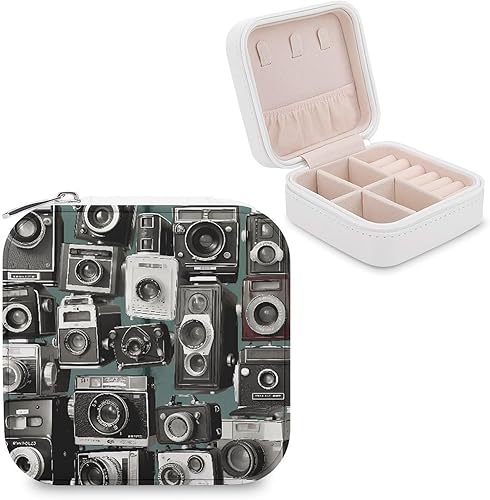 Retro Cool Camera Collection Jewelry Box for Girls Women Custom Travel Jewelry Case Portable Jewelry Storage Box Mini Jewelry Organizer Case for