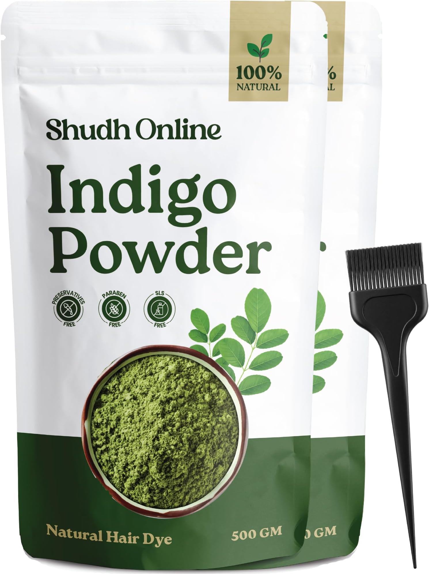 Shudh Online Indigo Powder Organic for Hair Black Colour (1000 Grams / 1 Kg), Natural Avuri Leaf Powder, Neela Amari, Neel Patti, Neelambari, Neelamari, Neelayamari, Indico