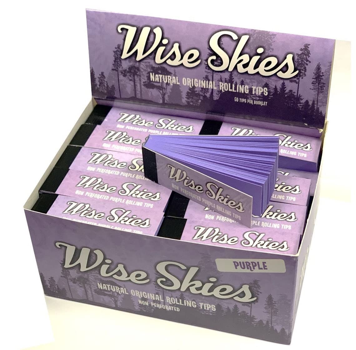 Wise Skies Purple Rolling Tips Filter Tips Non GMO Vegan Rolling Papers Accessory (50)