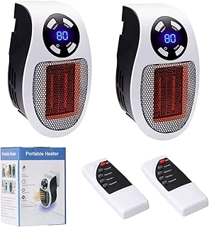 Heatzo Heater,Top Heater Portable Heater,500W Alpha Heater Plug in Wall,with Adjustable Thermostat&Timer&Led Display,Fast Heating,Low Noise,Electric Heater Bathroom (2PC)