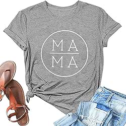Mama Shirt for Women Funny Mom Shirts Mama Letter Printed