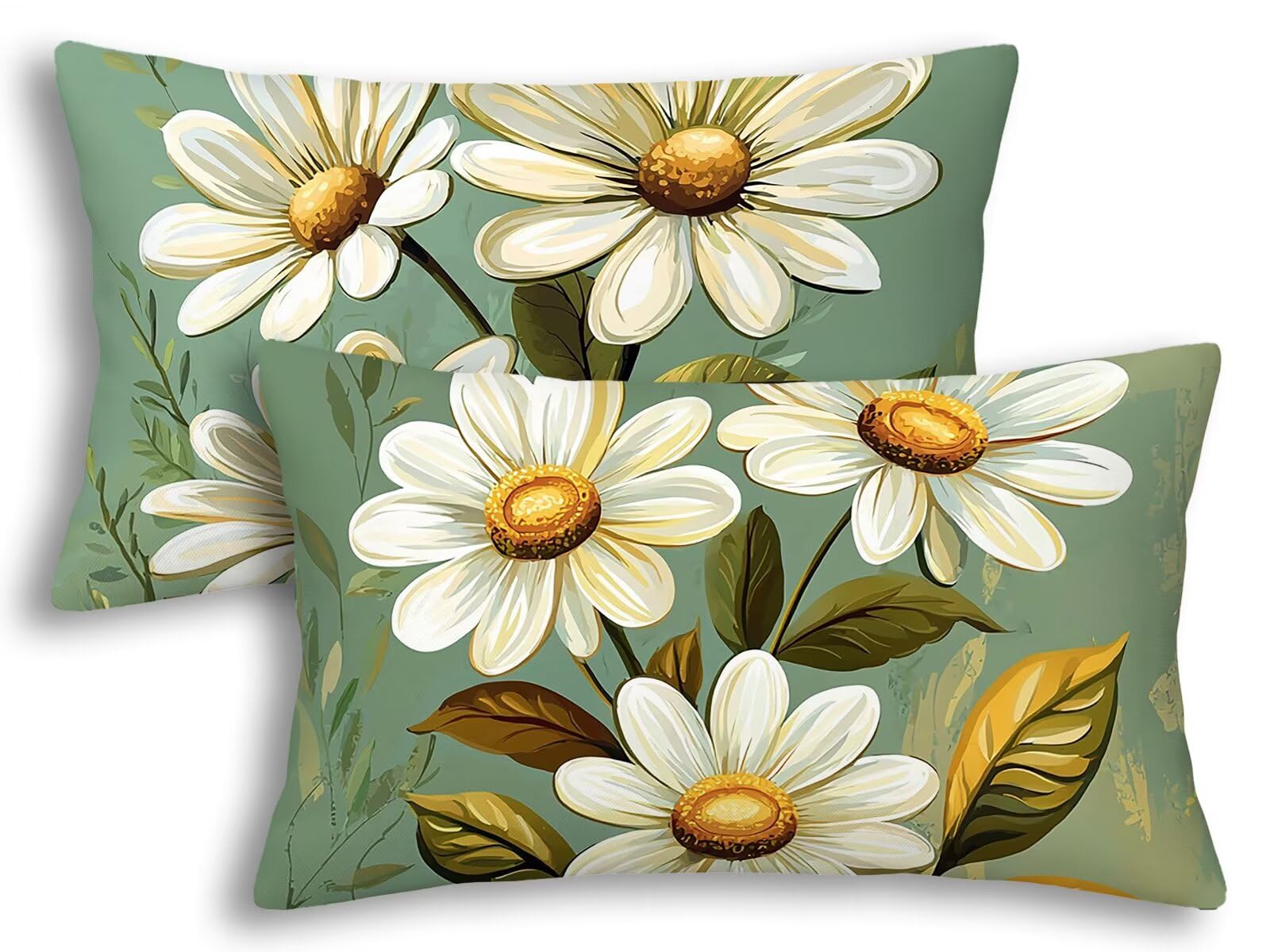 Housse coussin extérieur imperméable 40x60 cm lot de 2 vert