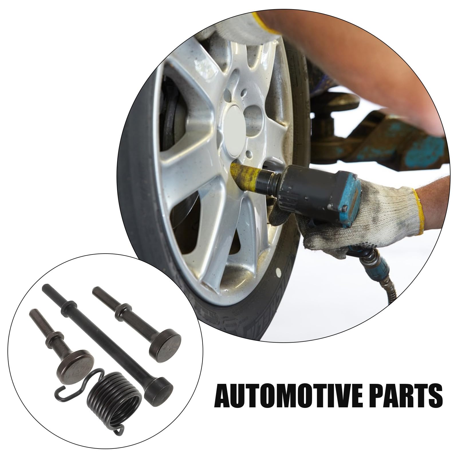 Toddmomy Set Punte per Martello Pneumatico Scalpelli, Accessori per Trapano ad Aria Compressa, Kit Utensili Portatile per Foratura e Scalpellatura Professionale