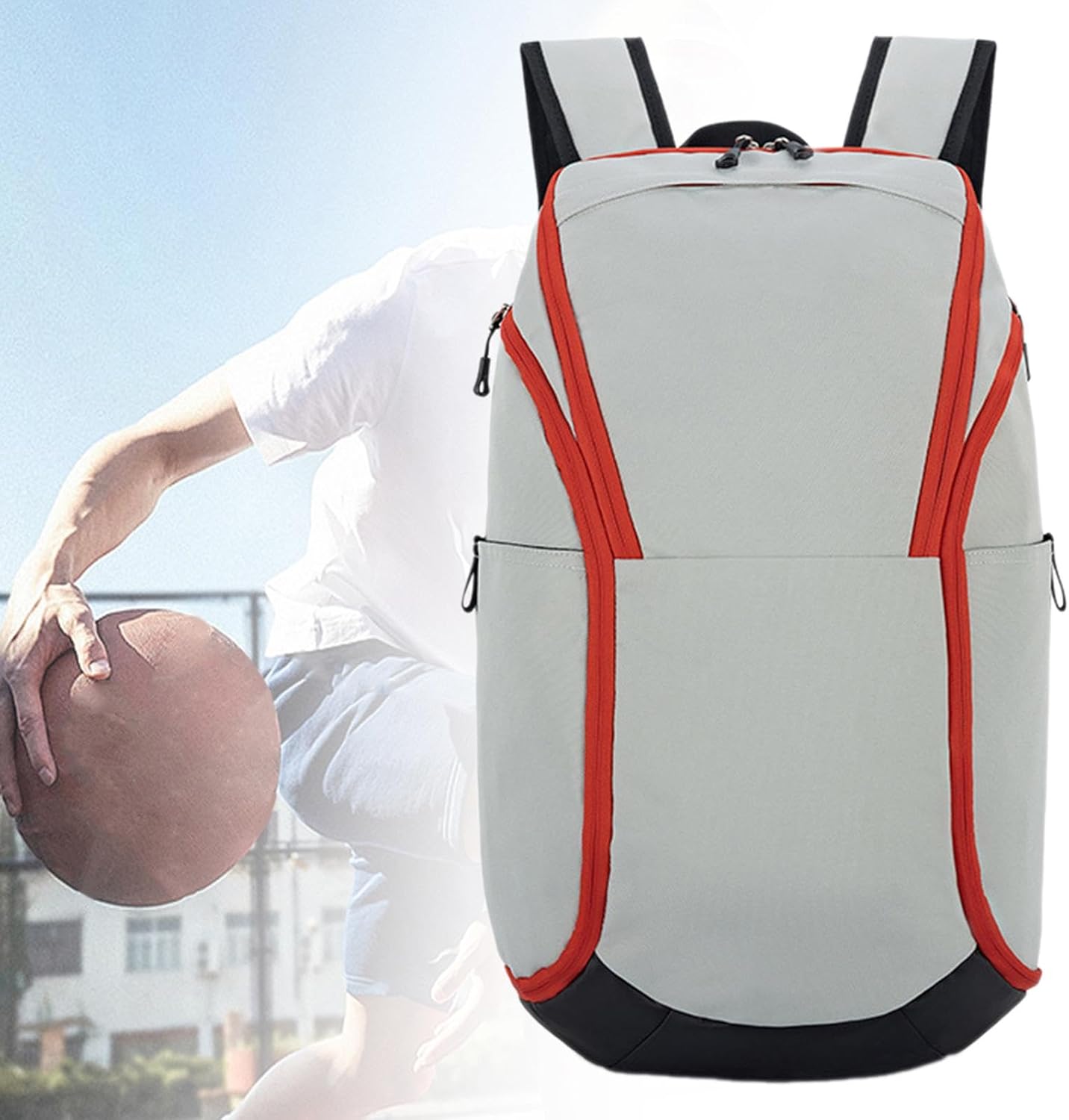 Basketball Backpack Bag Equipment Bag Football Bag Softball Bag Volleyball Bag Oxford Cloth Separate Ball Compartment Suitable for Outdoor Sports Gym