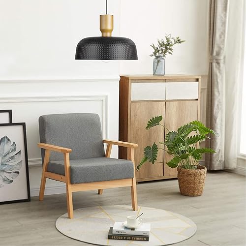 Miniatura 6 de Darkaway Lámparas colgantes industriales para colgar en el techo con pantalla de metal martillado, lámpara colgante negra para iluminación de isla