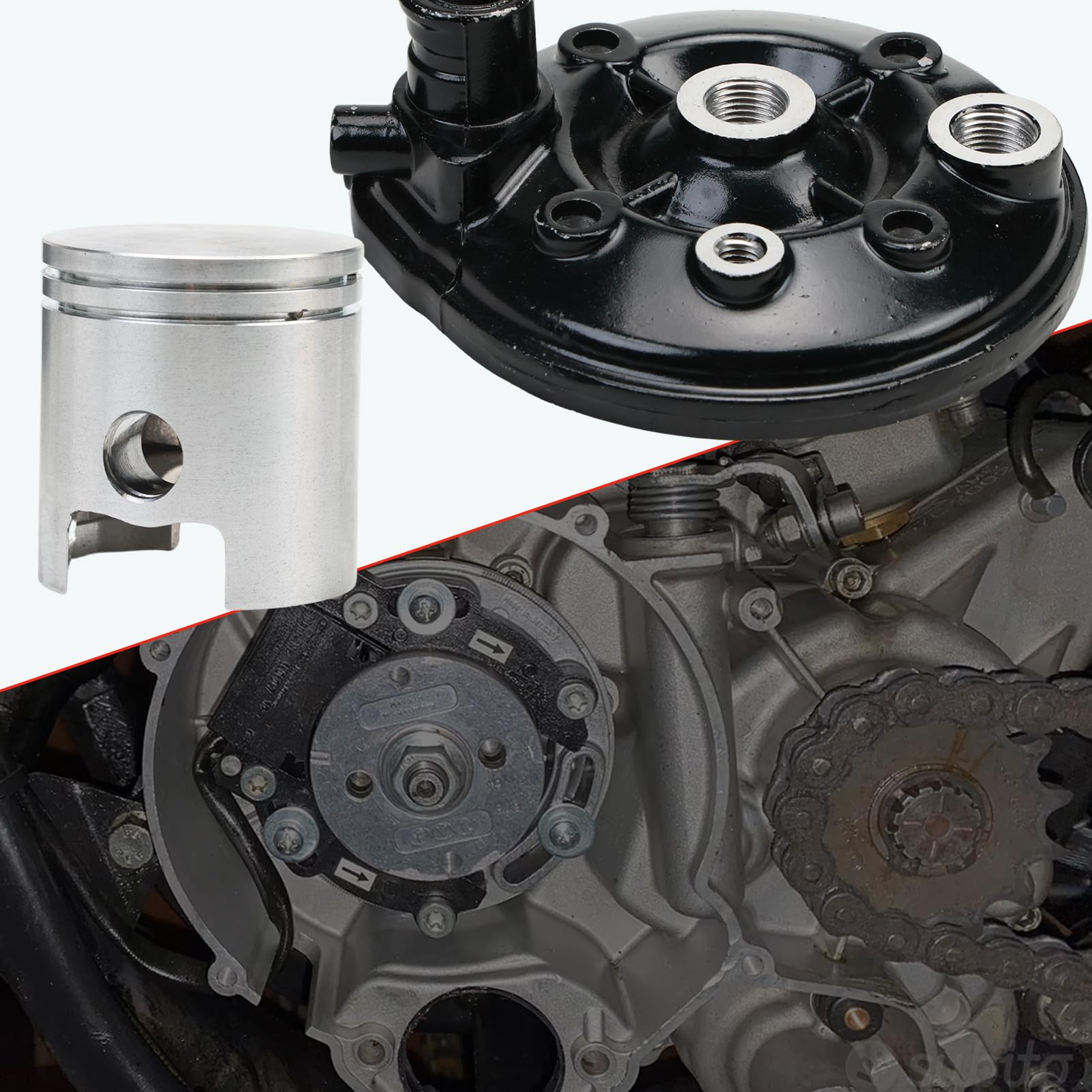 Grupo de cilindros am 6 75cc Minarelli horizontal para LC de hierro fundido Cilindro de modificación del motor 75 Minarelli am 6