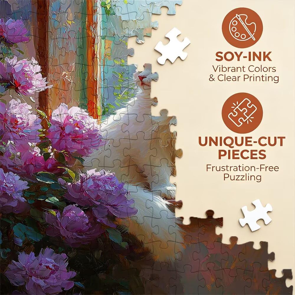 Peony Katze Puzzle 6000 Teile, Klassische Puzzles, Geschicklichkeitsspiel Puzzle für Erwachsene, Puzzlespiele für Die Ganze Familie, Mit Schöner Verpackung, Dekoration Puzzles DX0YL3-717