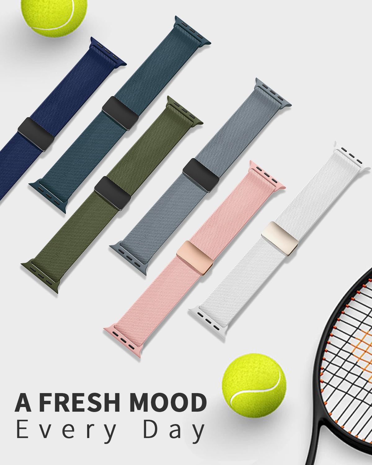 Higgs Nylon Cinturini Compatibile con Cinturino Apple Watch 44mm 45/46mm 49mm 40mm 38/41mm 42mm, Elastico e Impermeabile con Chiusura Magnetica Adatto a Serie 11 10 9 8 7 6 5 Se