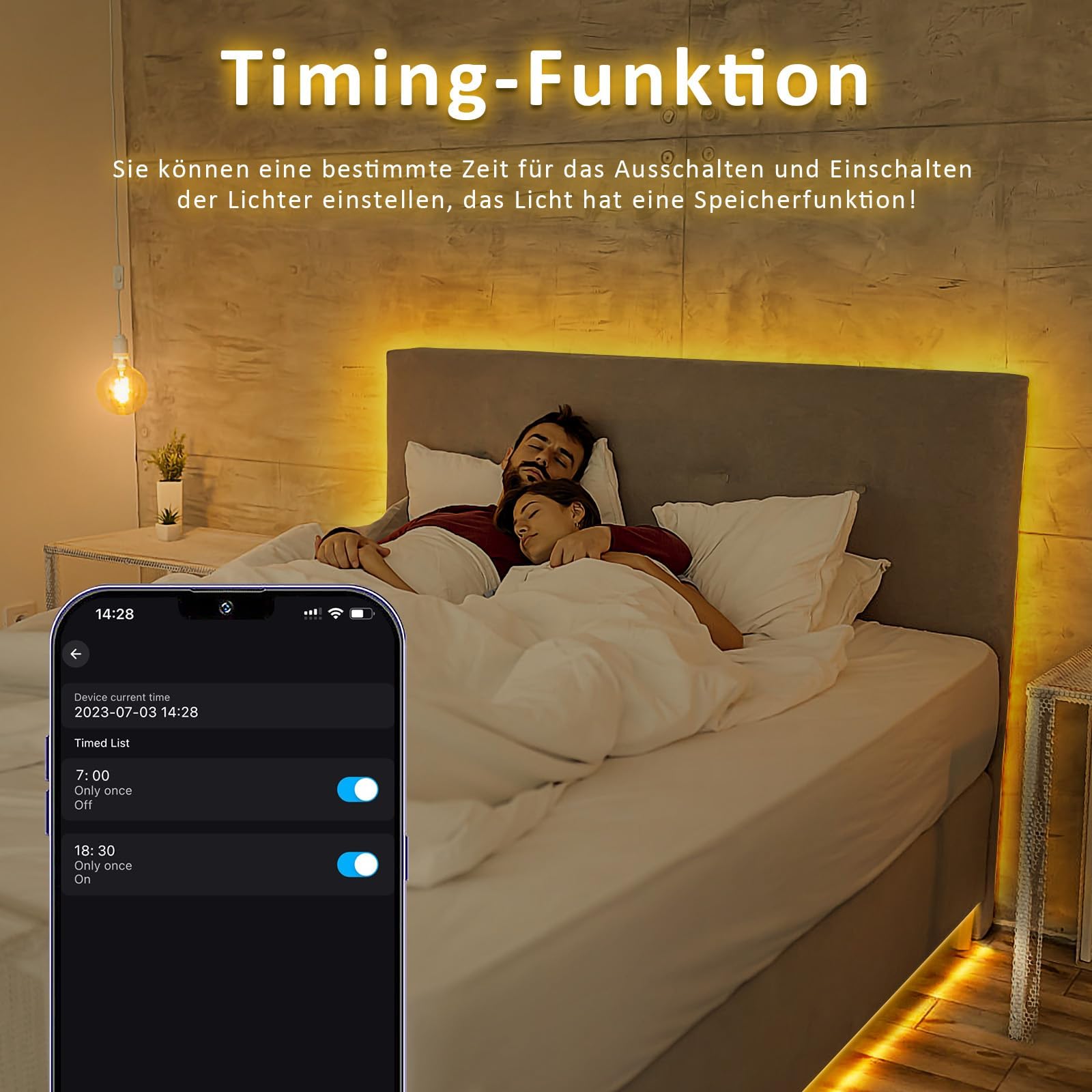 15M Wi-Fi LED Streifen COB - Warmweiss | 24V Mit Fernbedienung, Dimmbar, Timing Funktion, Musik-Sync, Dekoration für Küchenschränke, Feiertage