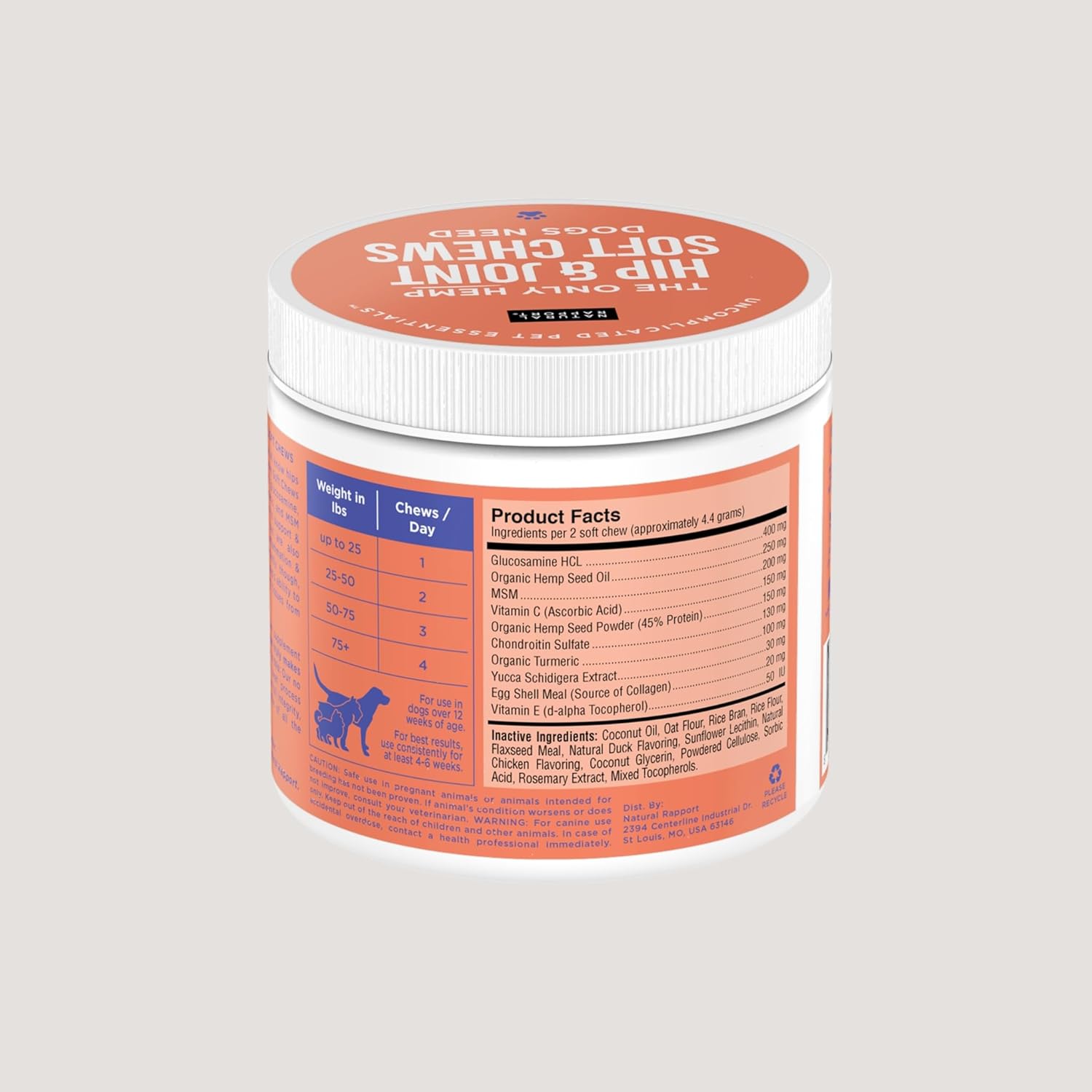 Natural Rapport Dog Health Supplement (Hip and Joint Chew)