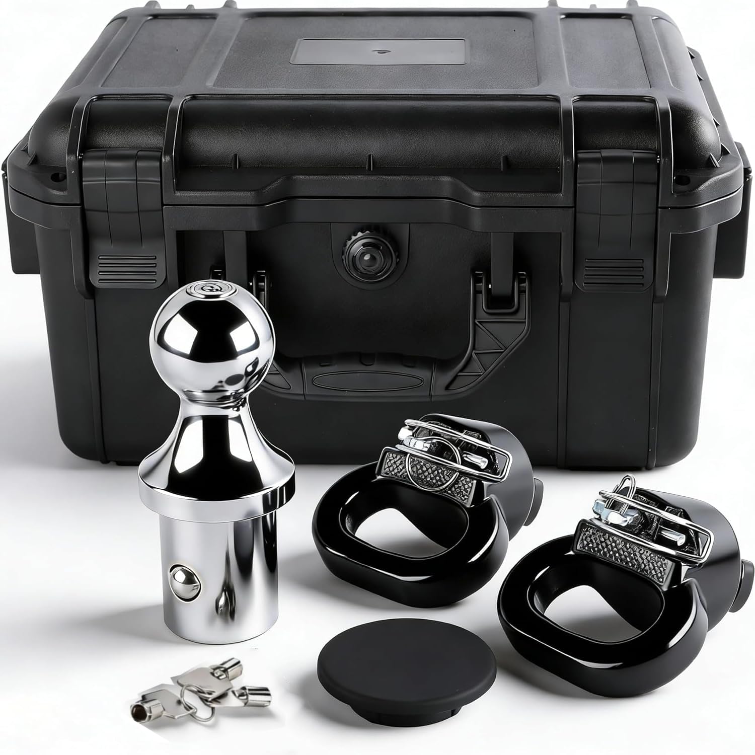 60618 Upgraded Anti-Theft Lock Puck System Gooseneck Hitch Ball Assembly with Key 38000LBS 2-5/16" Ball Compatible with 2013-2025 Ram 2500 and 3500