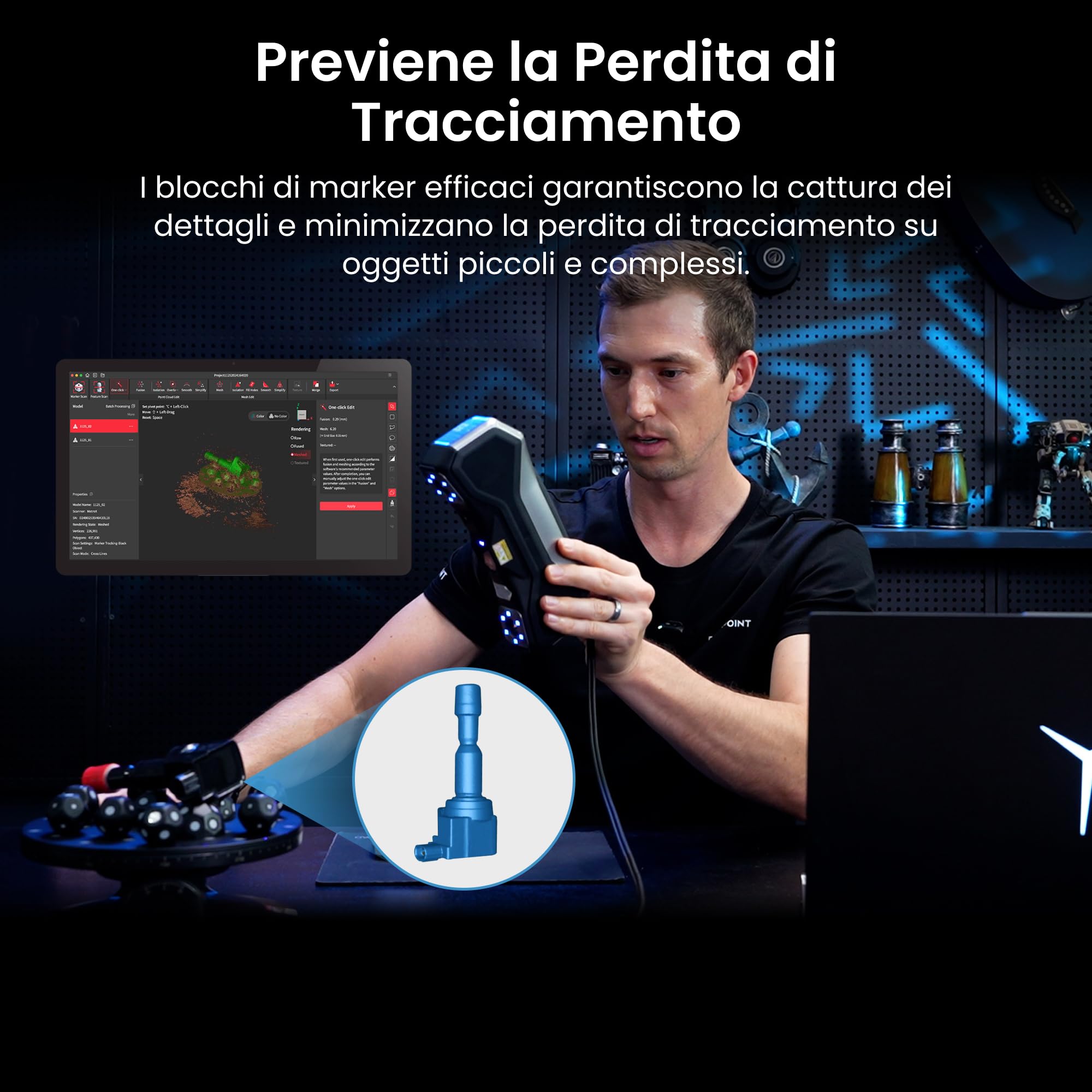Revopoint Kit di Markers a Sfera Magnetici da 6 Pezzi per la Scansione 3D, Punti di Riferimento 3D per Prevenire la Perdita di Tracciatura e Migliorare la Precisione del Risultato