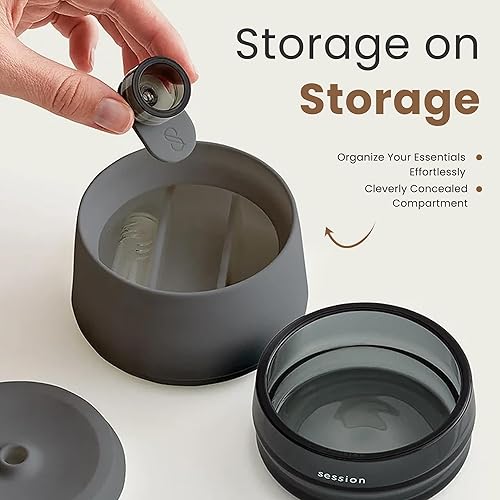 Miniatura 5 de Session Cenicero Goods, bandeja de cenizas reemplazable con tapa de silicona, cenicero para exteriores fabricado con material de vidrio de