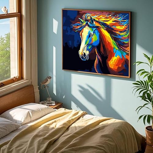 Vista 23 de KOMI Kit de pintura abstracta por números para adultos principiantes, pintura por números, kits de pintura sobre lienzo para decoración del hogar