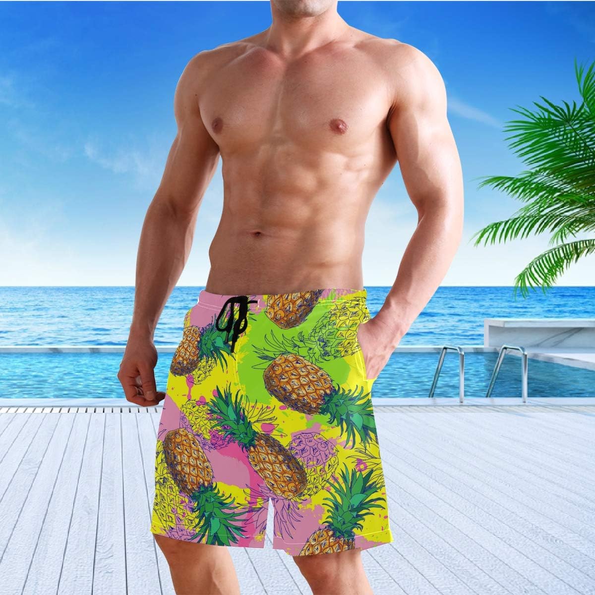 visesunny Stylish Mens Swim Trunks Quick Dry Beachwear Sports Swim Board Shorts Holiday Party Bathing Suits - Image 6