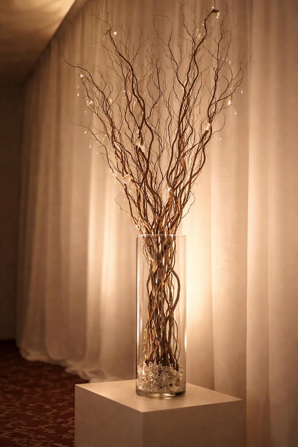 Thick and Tall Natural Curly Willow Branches for Decor, Approx 4 Feet Long - Wedding, Event or Christmas Decor, Wreathmaking, Winter Planter Filler (5 Branches)