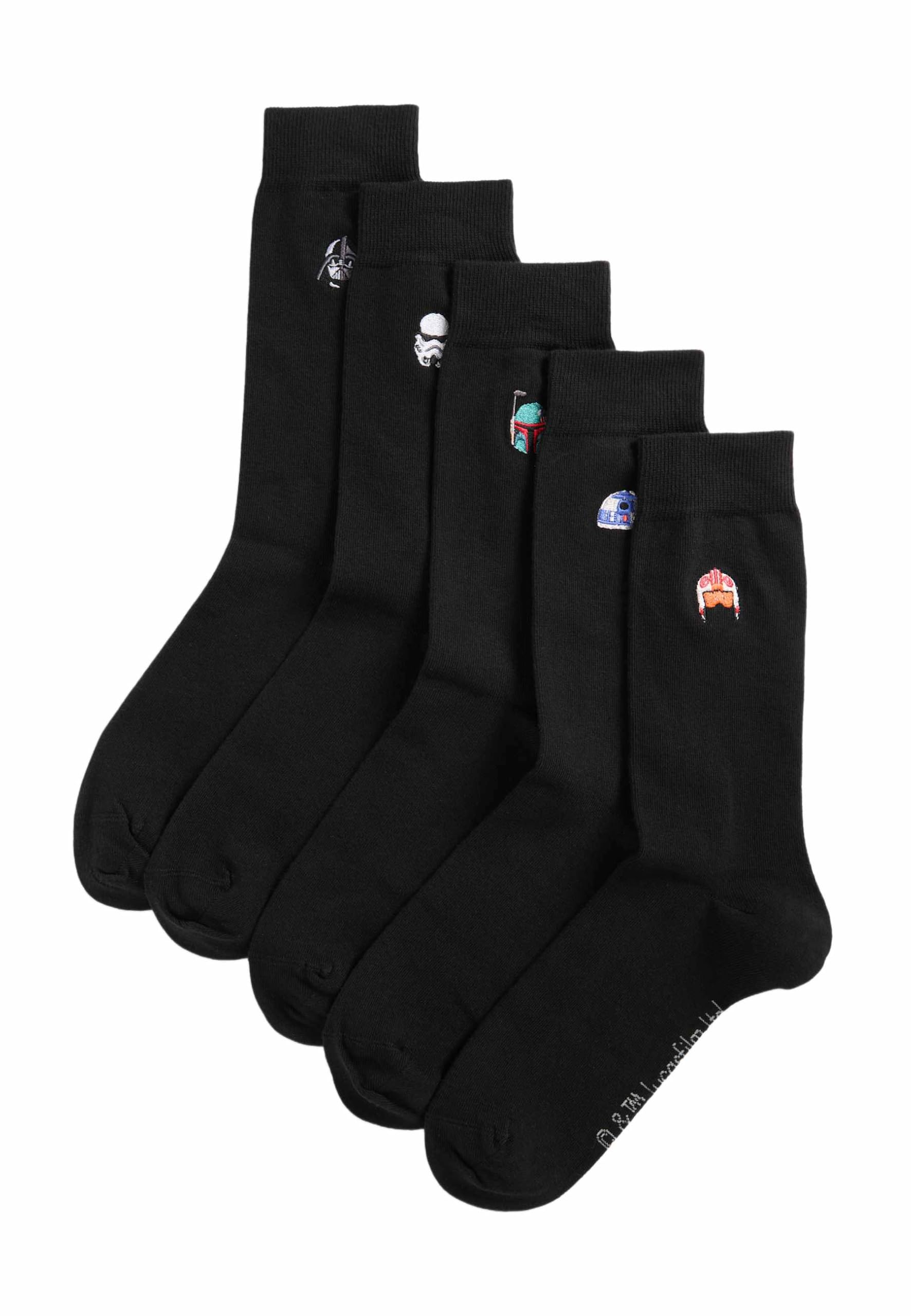 Marks & Spencer 5Er-Pack Cool & Fresh™ Star Wars Socken Mit Hohem Baumwollanteil Herren Schwarz-Mix 6-8½