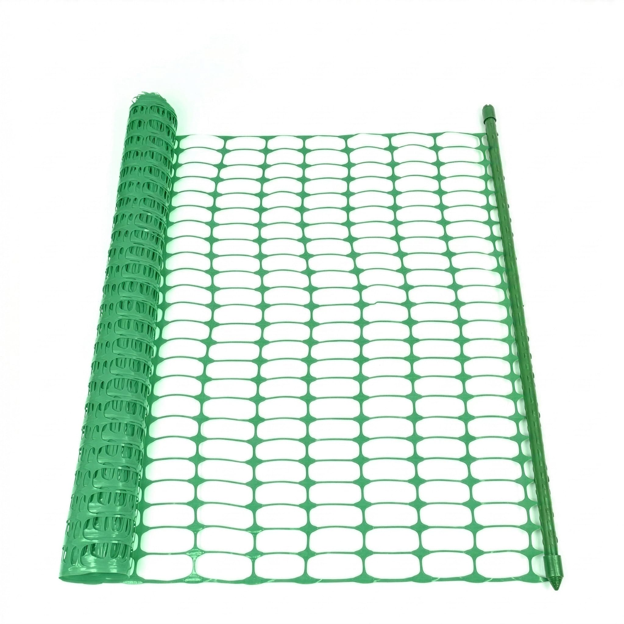 KARAT clôture de signalisation – clôture Mobile avec 20 piquets et Colliers de Serrage – Filet de Chantier et Jardin Chester (Vert, Kit Complet 50 m avec 20 piquets Inclus)