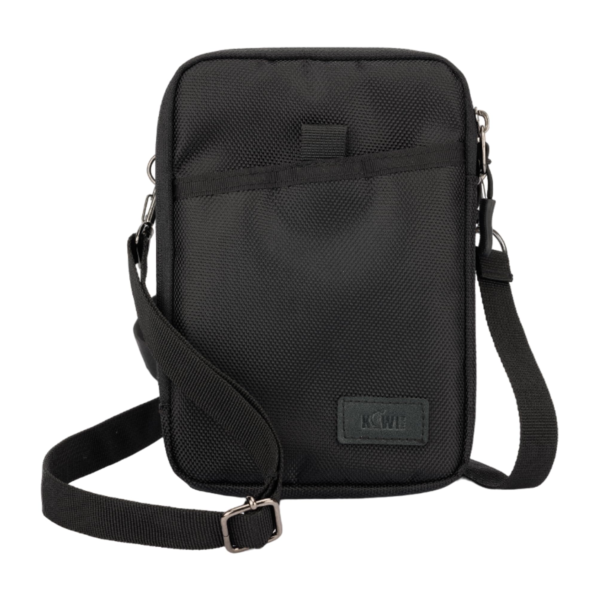 KIWIFOTOS Triple teléfono Pasaporte de Viaje Bolsa de Cuello con Correa de Hombro y mosquetón multifunción para Smartphone, Tarjeta, Gran Accesorio de Viaje (Negro)
