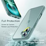 JETech Case for iPhone 16 6.1-Inch, Shockproof Phone Bumper Cover, Solid Color Matte TPU Frame, Anti-Scratch Clear Back (Teal)