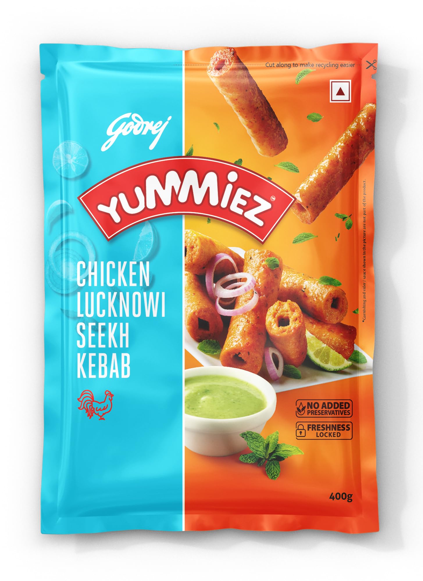Godrej Yummiez Chicken Lucknow Seekh Kebab Pouch, 400 g-picture-20