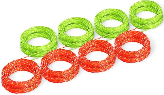 Eventronic 8 Pack AL2420PD Replacement Twisted Trimmer Line Compatible with All EGO 15-Inch String Trimmers Weed Eater, Dual Color Pre-Cut 0.095 112Ft Weed Wacker String line for EGO Trimmers String