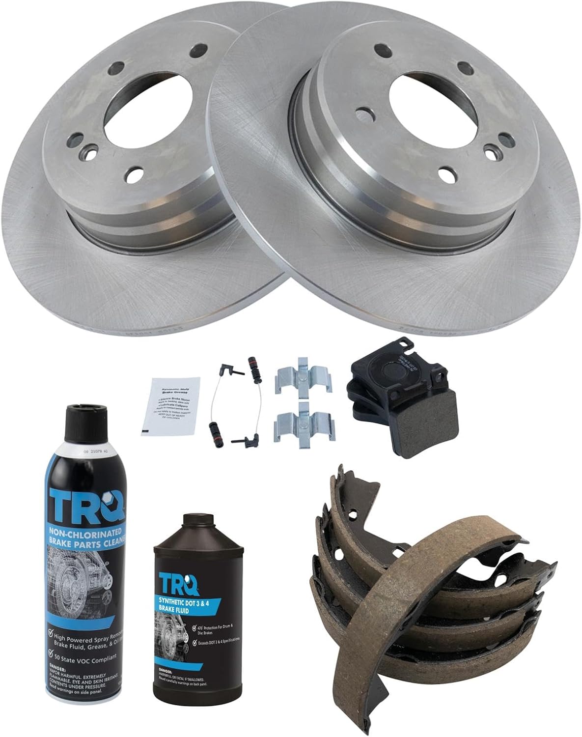 TRQ Rear Brake Pad & Rotor Kit Compatible with 1996-2002 Mercedes-Benz