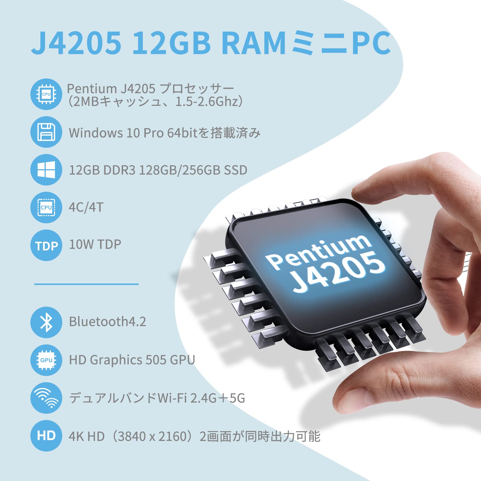 Amazon.co.jp: NiPoGi ミニpc 12GB DDR3 256GB SSD Windows 10 Pro 