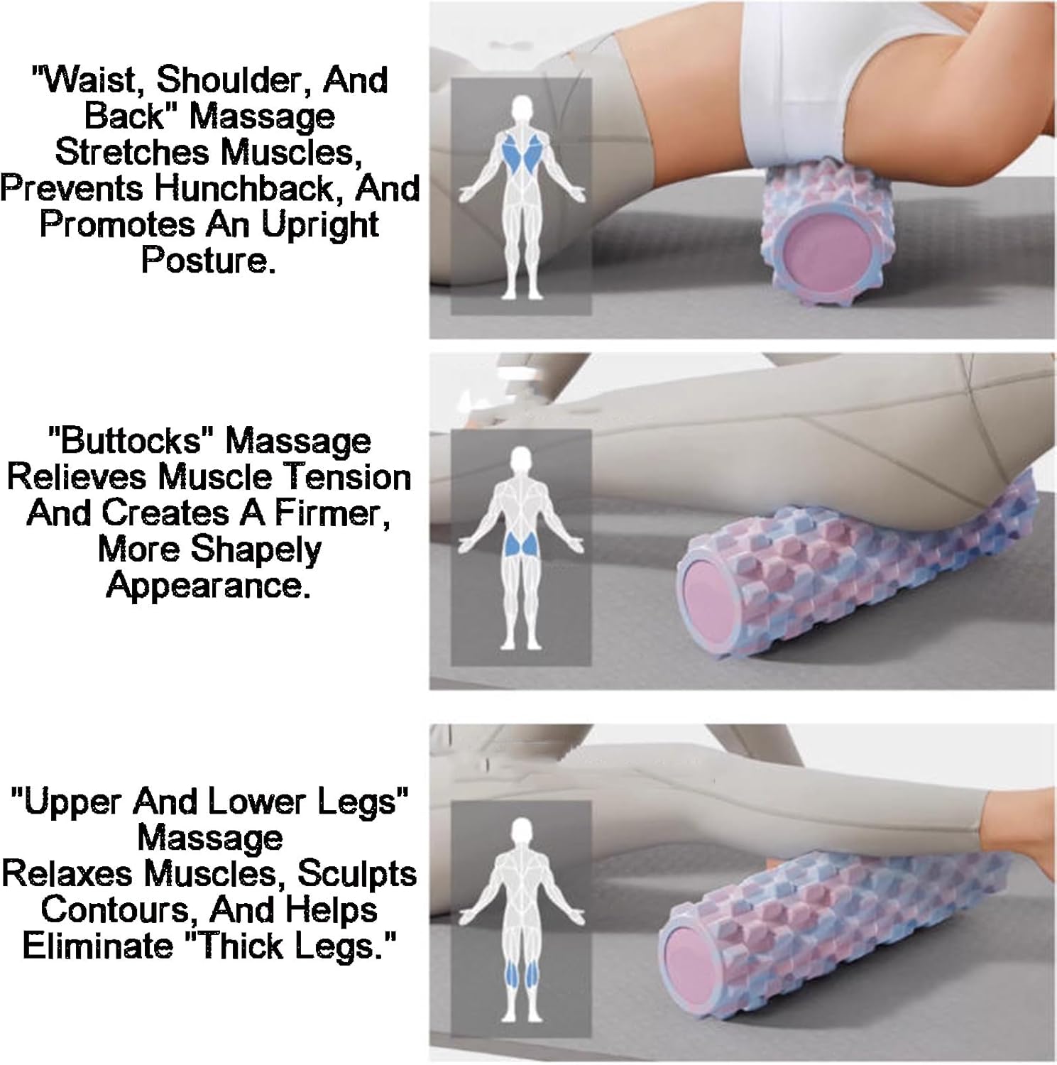 Textured Foam Roller,Deep Tissue,Self Myofacial Release Massage Therapy Roller,for Stretching(Color1)