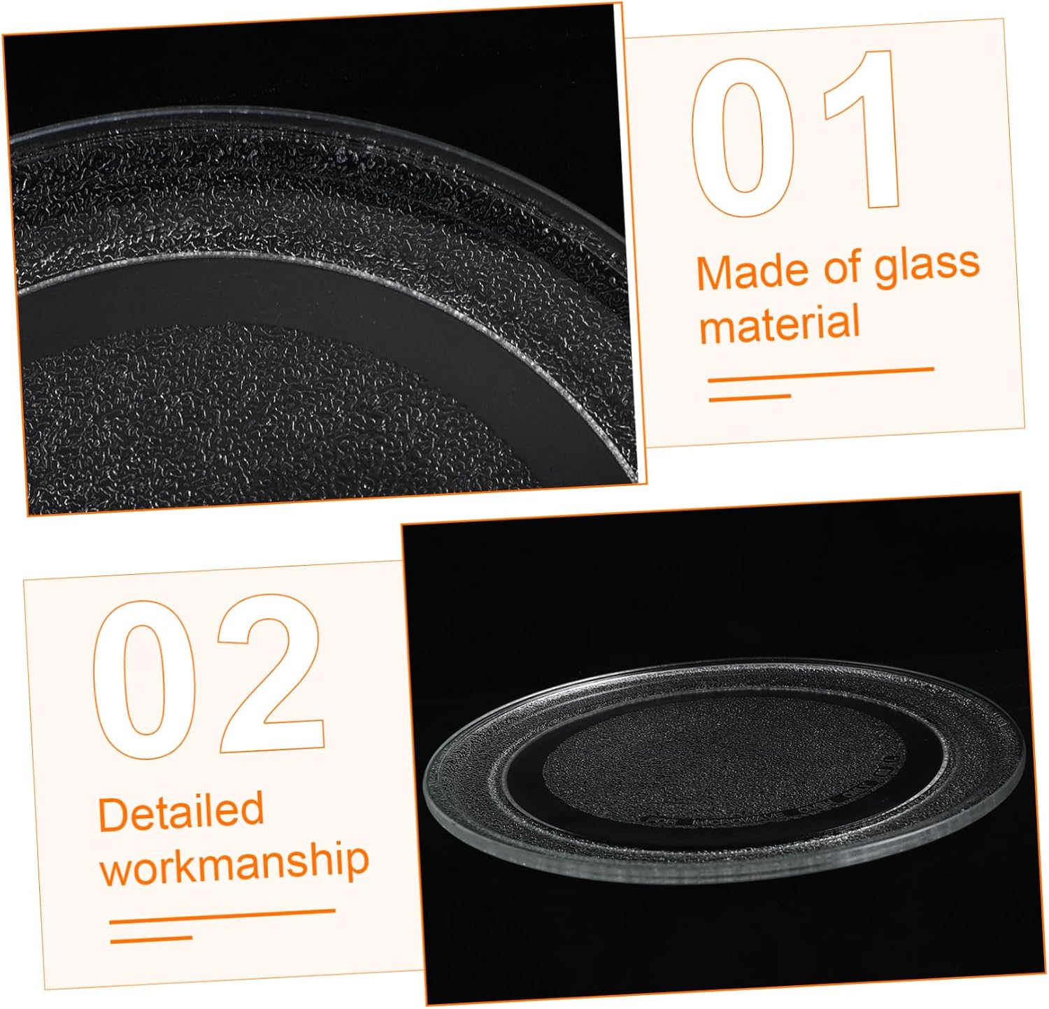 Microwave Glass Plate Turntable Oven Replacement Tray Heat Resistant Easy Clean