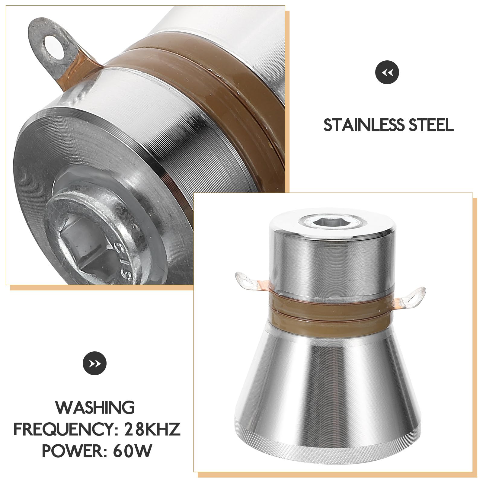 28-khz Piezo Wandler 60 W Edelstahl Reinigungswandler