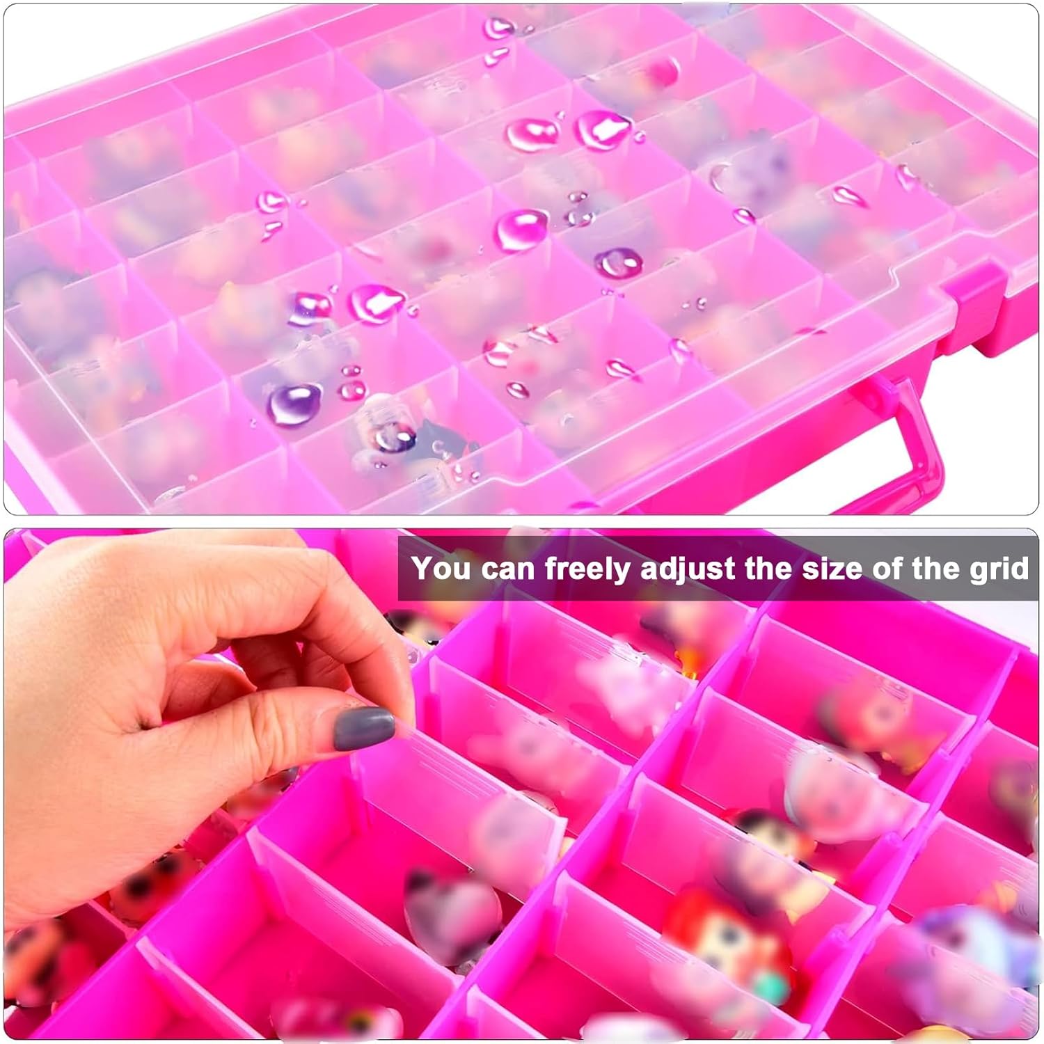 Xuerdon Display Case Compatible with Disney Doorables Collectible Mini Figures/for MGA Entertainment Miniverse. Toys Storage Organizer for Multi Peek/for Village Peek Characters (Box Only)- Rose Red