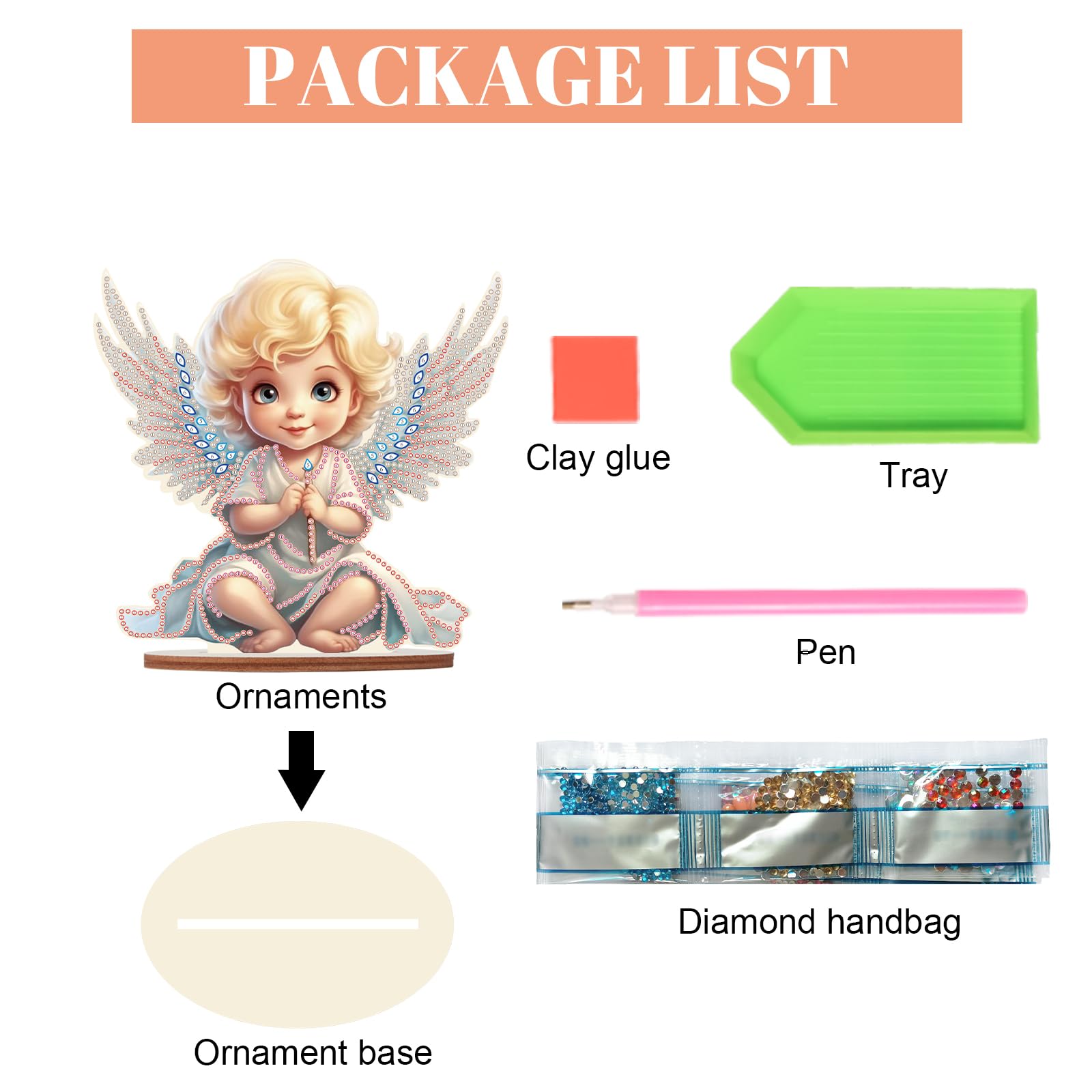 Kit DIY Diamant Peinture - Tableau Ange/Elfe 13x20cm, Loisir Créatif Adulte, Idée Cadeau Noël